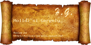 Hollósi Gergely névjegykártya